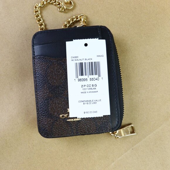COACH ZIP CARD CASE IN SIGNATURE CANVAS CW883 IMXAQ - Picture 12 of 12